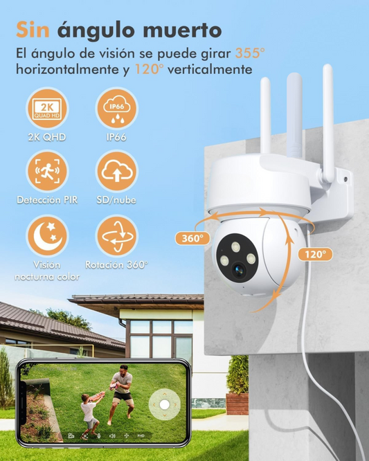 CÁMARA DE SEGURIDAD WHITECAM®️ | 360º 4K CONTROL CON CELULAR