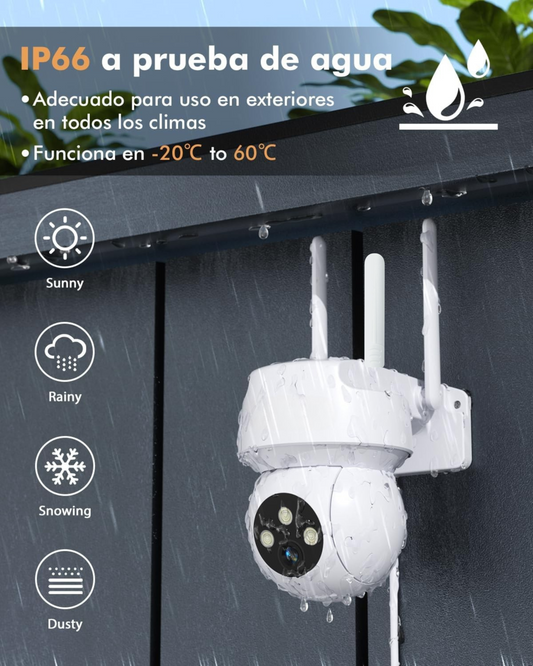 CÁMARA DE SEGURIDAD WHITECAM®️ | 360º 4K CONTROL CON CELULAR